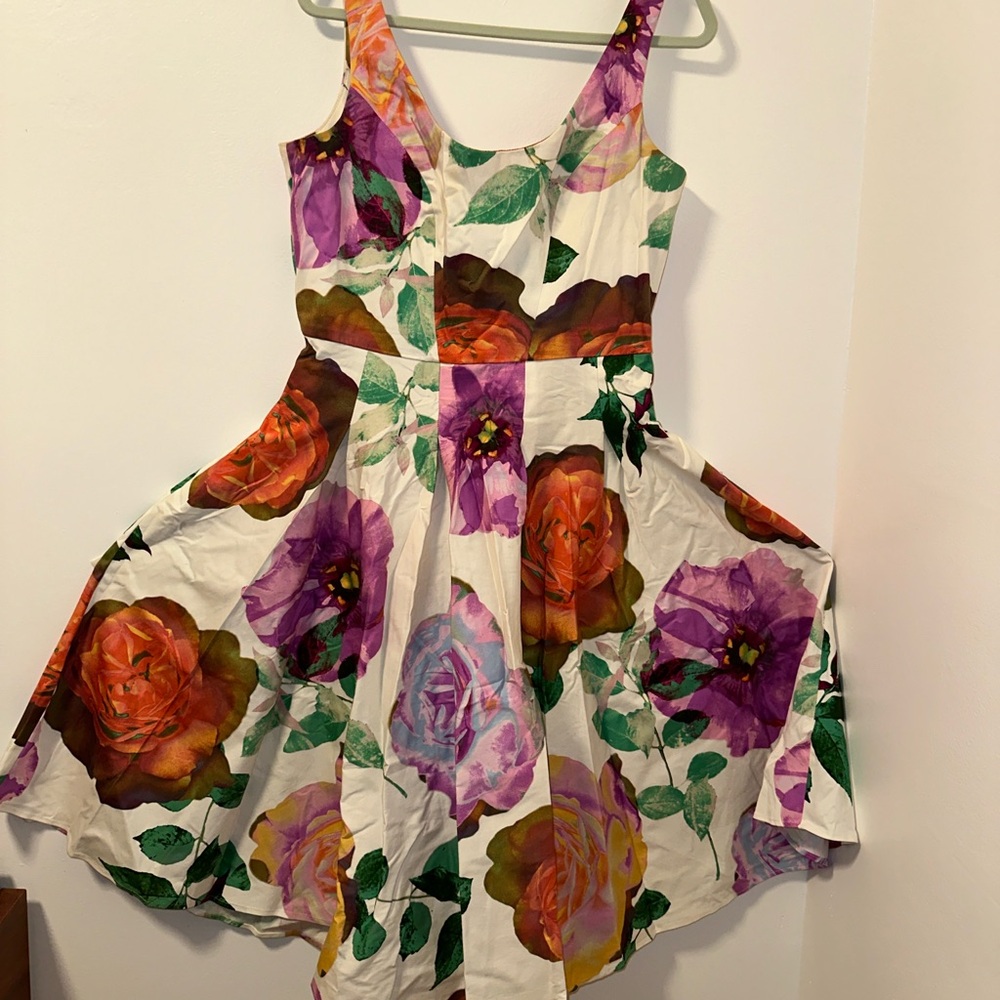 Calvin Klein Floral Fit and Flare Dress - Multicolor